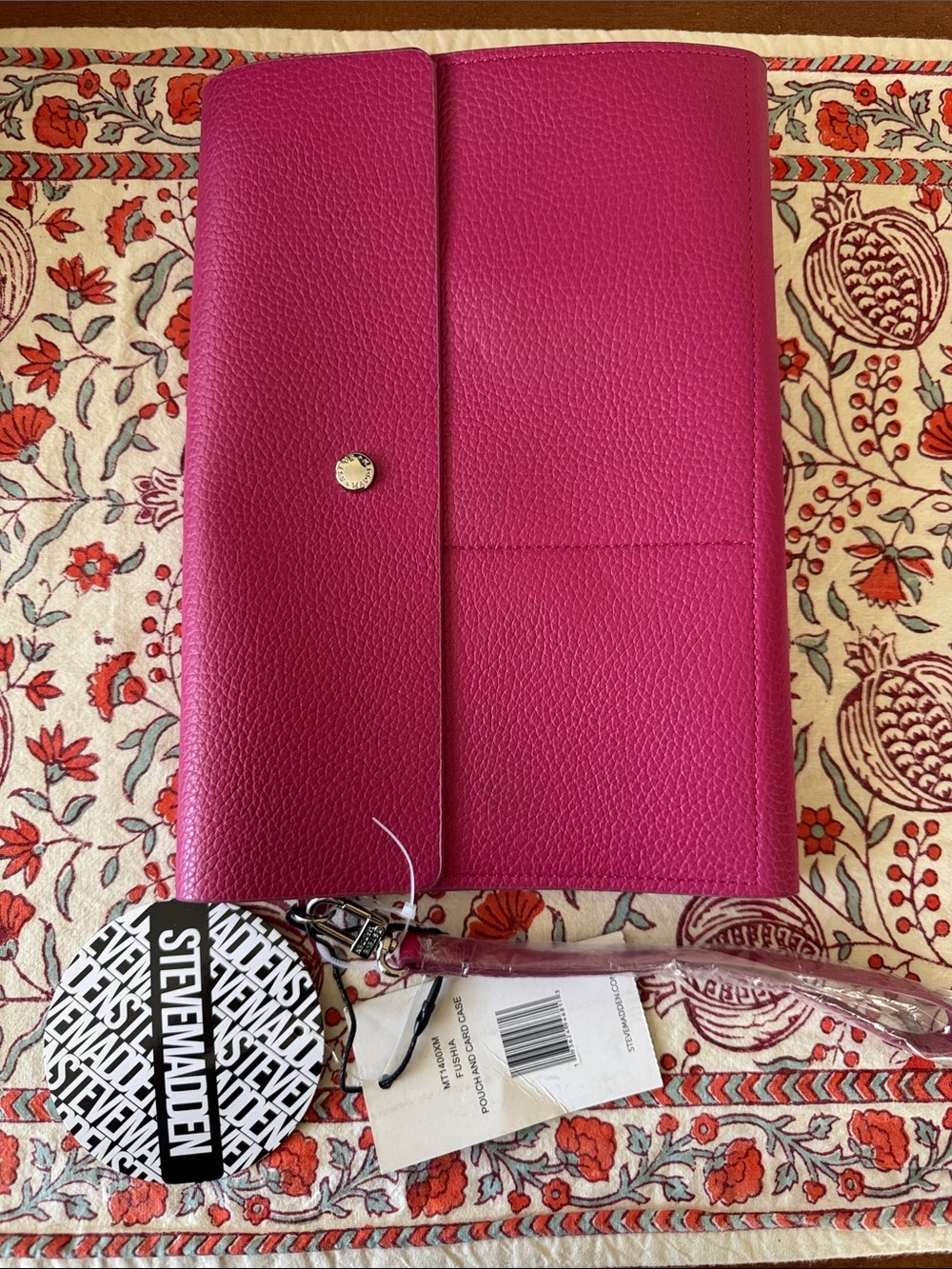 Steve Madden Pink Pebbled Leather Wallet Clutch